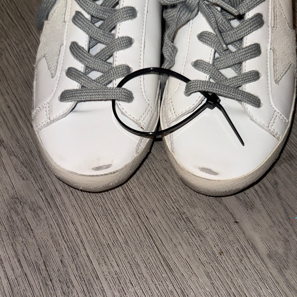 Golden Goose White Sneakers with Pink Glitter Heel - Picture 12 of 14